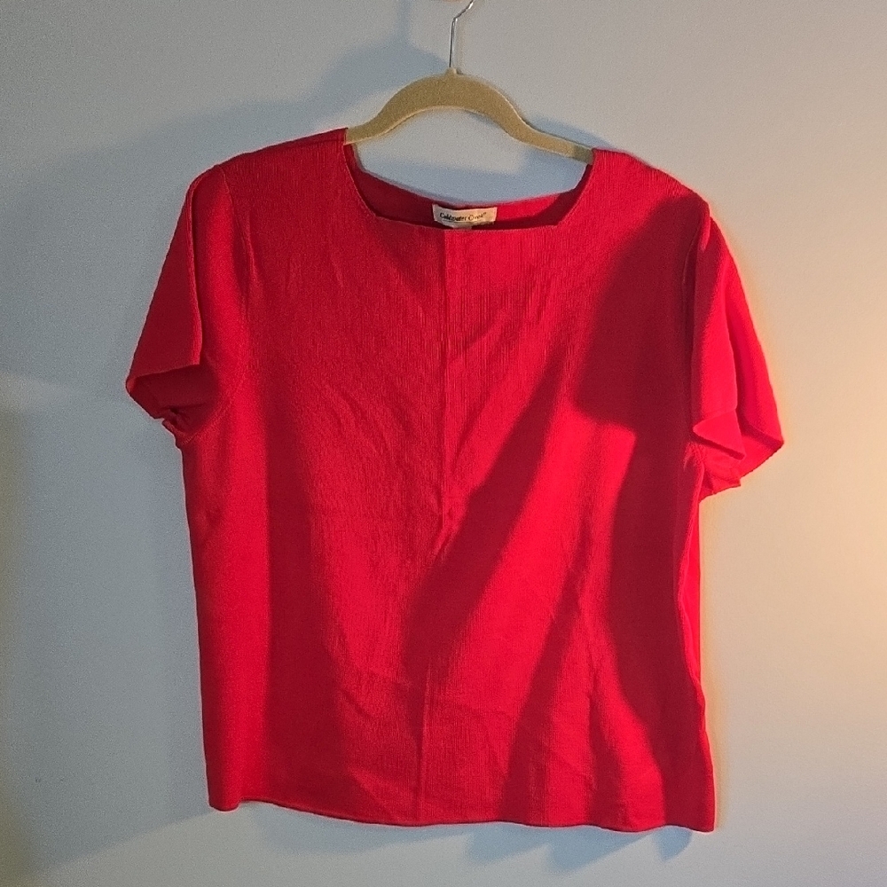 Coldwater Creek Business Top - Silk/Cotton Blend, Vibrant Pinkish/Red - Picture 2 of 8